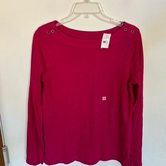 LOFT small, fuchsia, pink long sleeve top - Picture 1 of 7